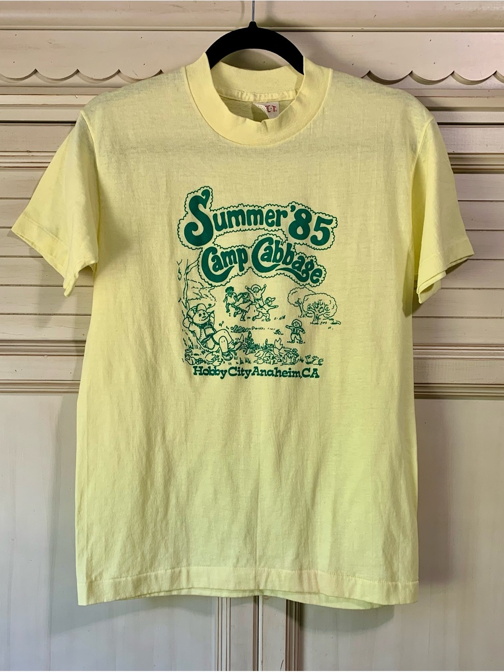 Vintage Yellow Cabbage Patch Dolls Shirt Summer ‘85 Camp Cabbage Adult Small